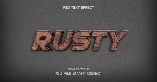 Rusty 3D effetti di testo PSD