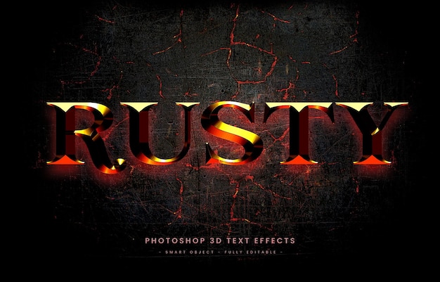 PSD rusty fire-text-effekt