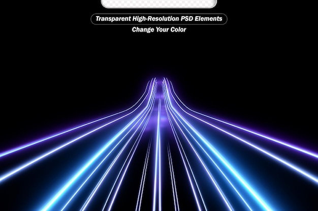 Rutas de luz azul exposición prolongada efecto borroso del movimiento transparente