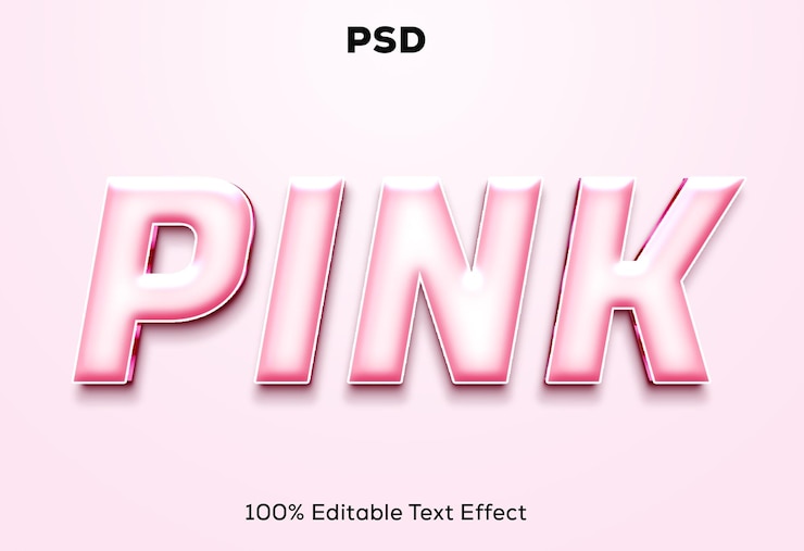PSD růžový text s nápisem „pink“