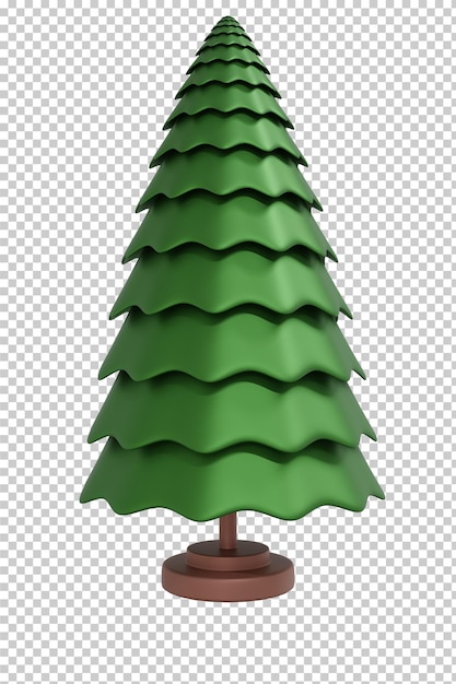 Árvore de Natal isolada renderização em 3D