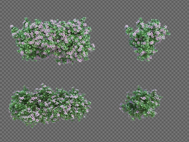 Árvore de pincel de renderização 3D isolada no branco