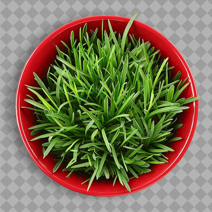 PSD ryegrass anual con polvo esmaltado de color escarlata y vermillón con textura verde aislada en bg limpio