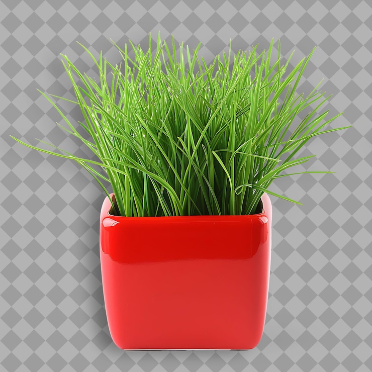 PSD ryegrass anual con polvo esmaltado de color escarlata y vermillón con textura verde aislada en bg limpio