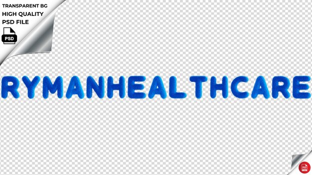 Rymanhealthcare tipografía azul fluffy texto psd transparente