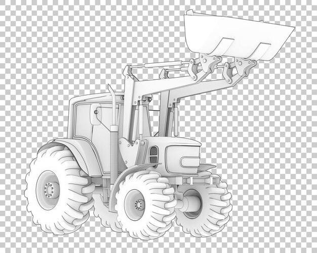 Rypadlo na průhledném pozadí, 3D renderování, ilustrace