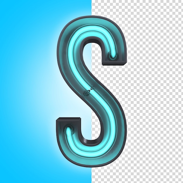 PSD s 3d letra neon