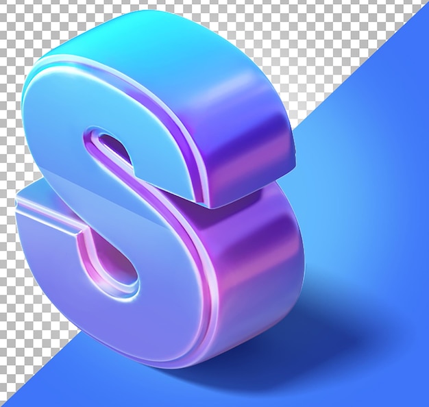 S Buchstabe 3D isometrisch