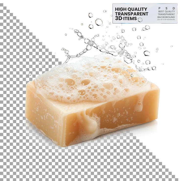 PSD sabão lather rectangular png em fundo transparente isolado