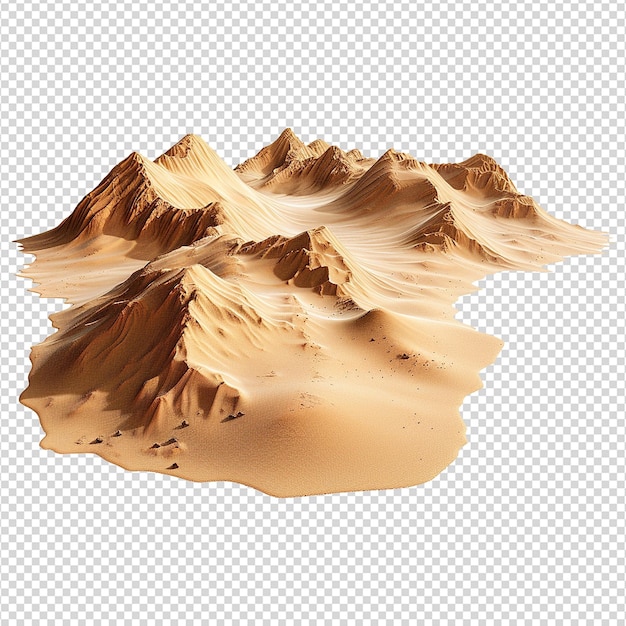 PSD le sable du désert isolé sur un fond transparent png