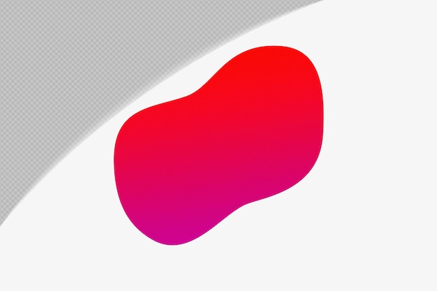 Šablona Abstraktní Tvar transparent Grainy Gradient Element s červenou barvou psd png návrh