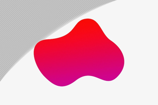 Šablona Abstraktní Tvar transparent Grainy Gradient Element s červenou barvou psd png návrh