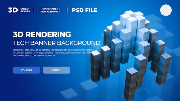 Šablona obalu plakátu s 3D HD renderováním, PSD, s vrstvami