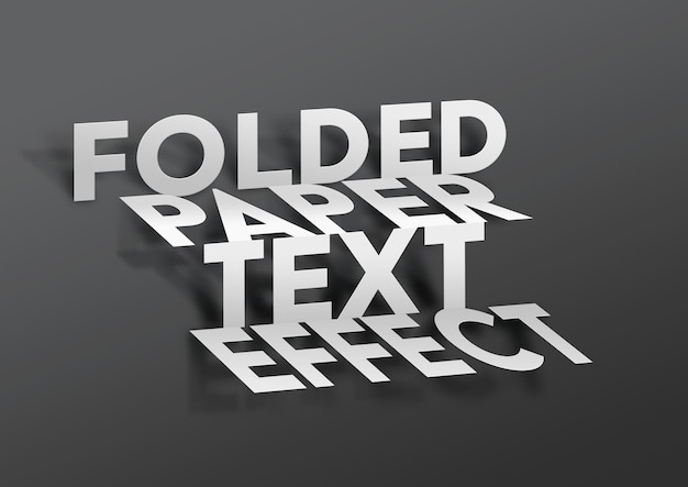 Šablona textového efektu skládaného papíru