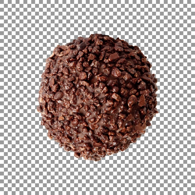 PSD saborosa bola de praliné de chocolate isolada fundo transparente