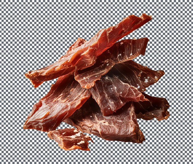 PSD saborosa carne seca tradicional isolada em fundo transparente