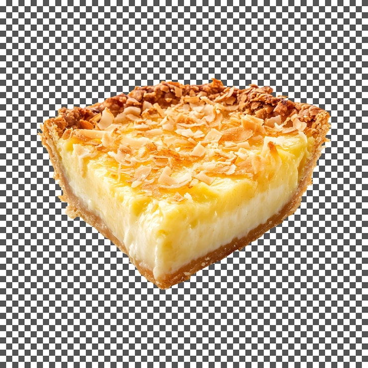 PSD saborosa tarta de crema de coco aislada sobre un fondo transparente