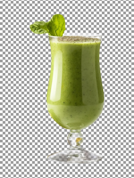 PSD saboroso copo de smoothie de kiwi e abacaxi isolado em fundo transparente