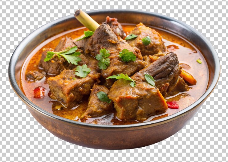 PSD un saboroso estofado de carne servido en un cuenco tradicional