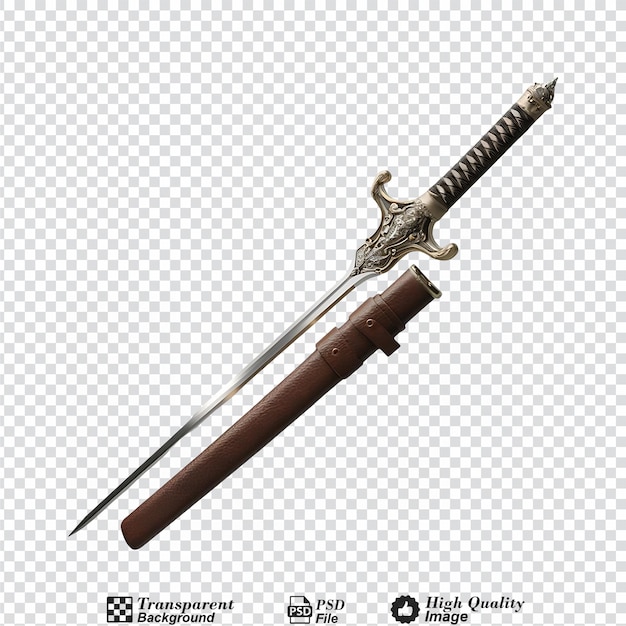 Sabre y Scabbard aislados en un fondo transparente