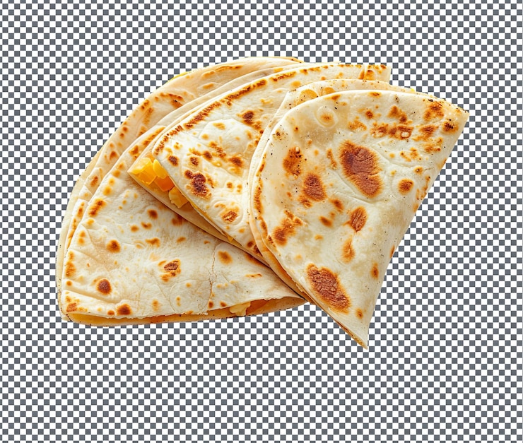 PSD la sabrosa y picante quesadilla fufu aislada sobre un fondo transparente