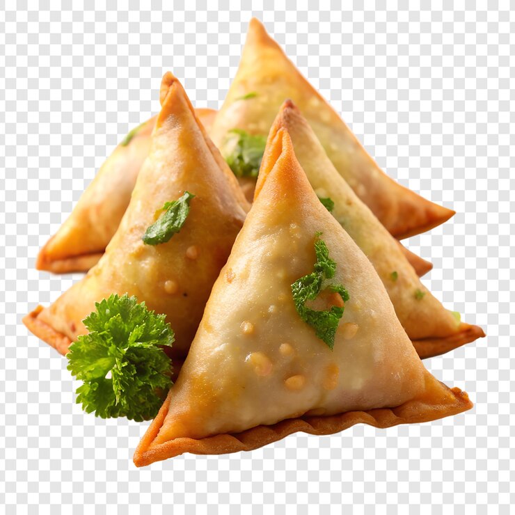 PSD sabrosa y picante samosa de fataya aislada
