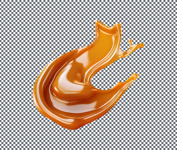 PSD la sabrosa salsa de caramelo aislada sobre un fondo transparente
