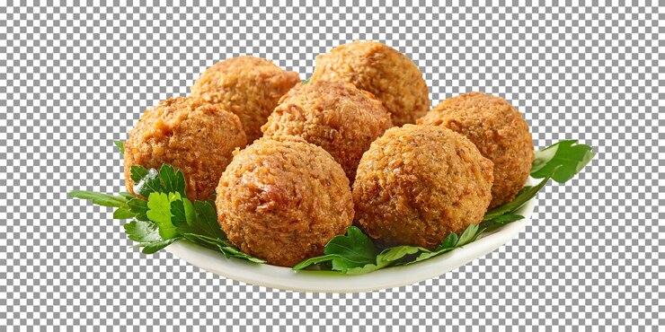 PSD sabrosas bolas de falafel aisladas sobre fondo transparente