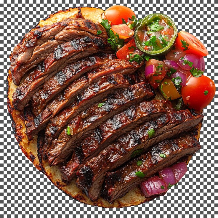 PSD sabrosas verduras a la parrilla costillas aisladas sobre un fondo transparente