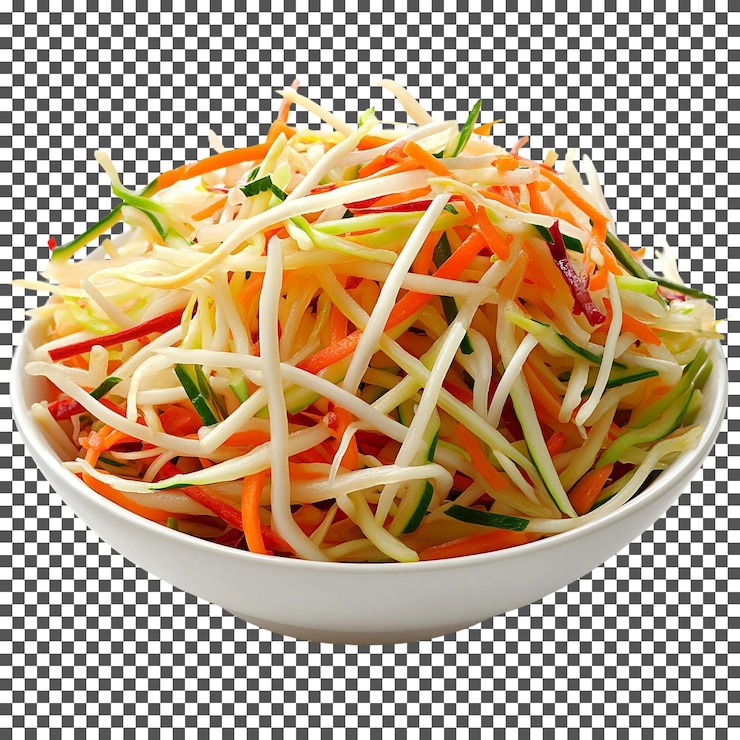 PSD un sabroso cuenco de verduras aislado sobre un fondo transparente