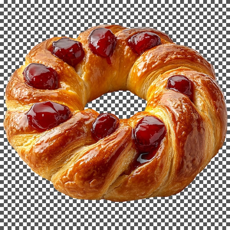 PSD el sabroso kringle danés aislado sobre un fondo transparente