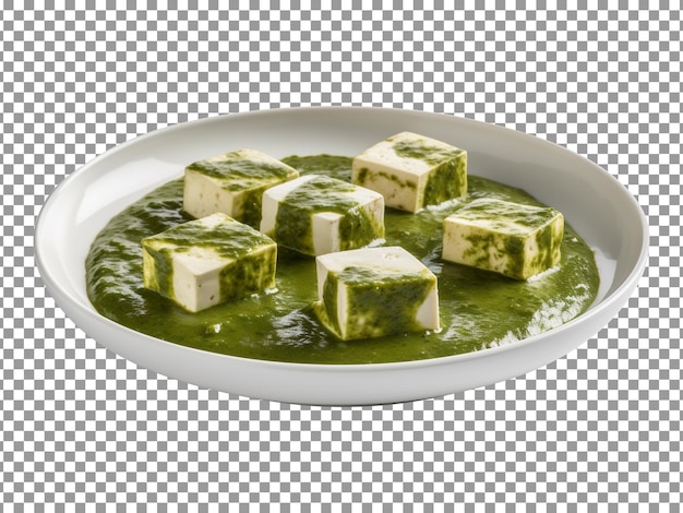 PSD sabroso palak paneer aislado sobre fondo transparente