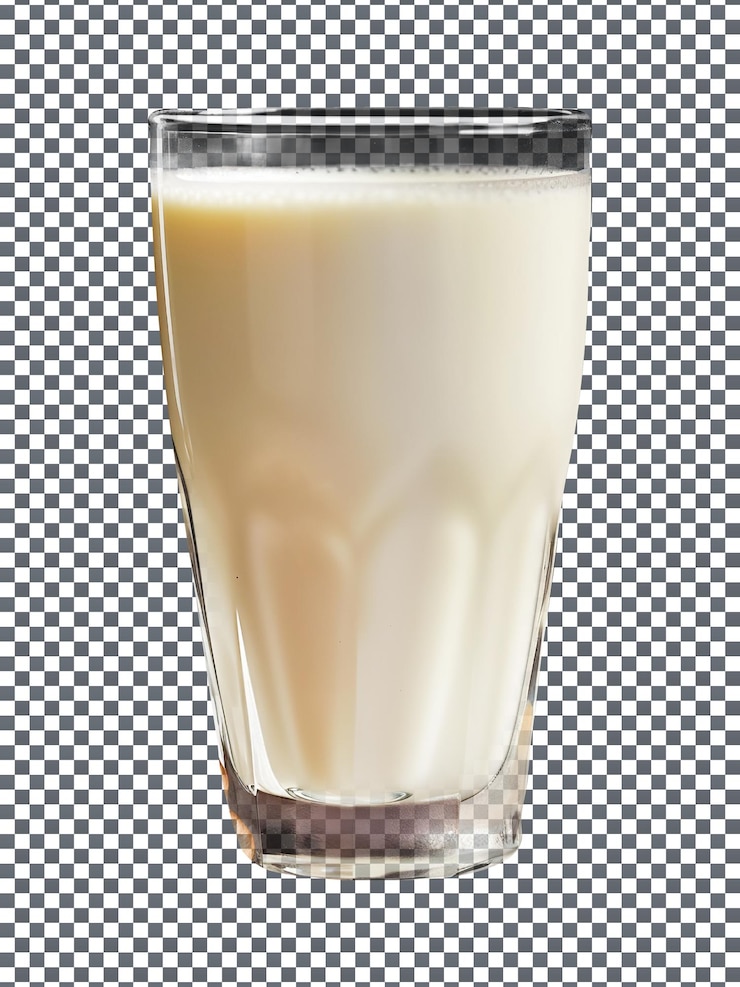 PSD sabroso vaso de leche de almendras aislado sobre fondo transparente