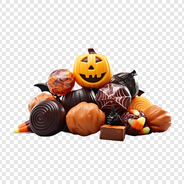 Sabrosos dulces de halloween png aislado sobre fondo transparente