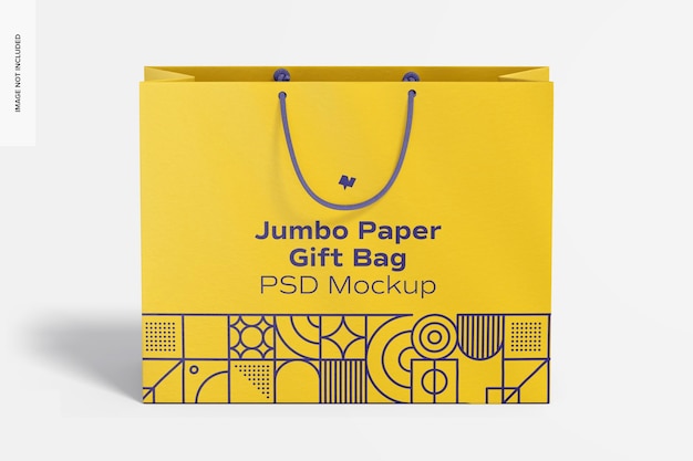 Sac-cadeau en papier géant avec maquette de poignée en corde