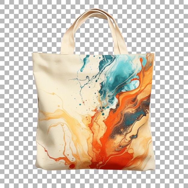 PSD un sac à dos blanc avec un dessin multicolore