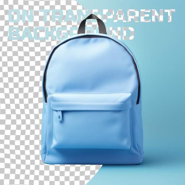 PSD un sac à dos bleu avec les mots 