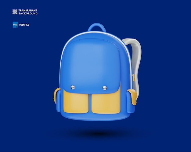 Le sac à dos de l'école est une icône 3D de l'éducation.