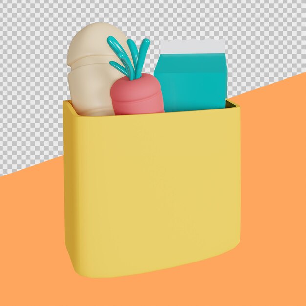 Sac D'épicerie 3d Illustrations D'achat En Ligne