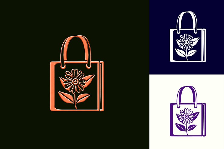 PSD sac à livres png avec un dessin floral avec un livre et un contour de fleur art designs créatifs