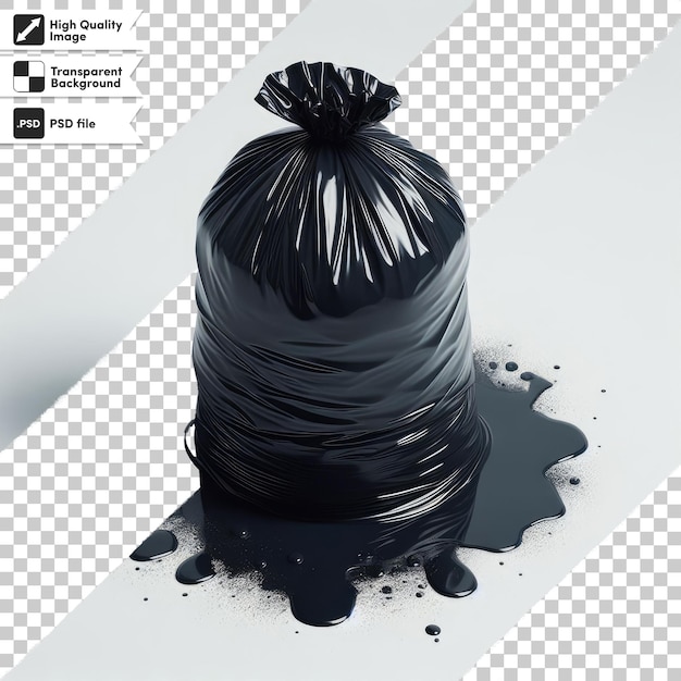 PSD sac à ordures psd noir sac à ordures sur fond transparent avec couche de masque modifiable