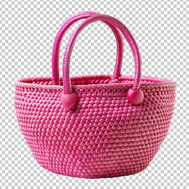 PSD le sac de paille 3d est rose.