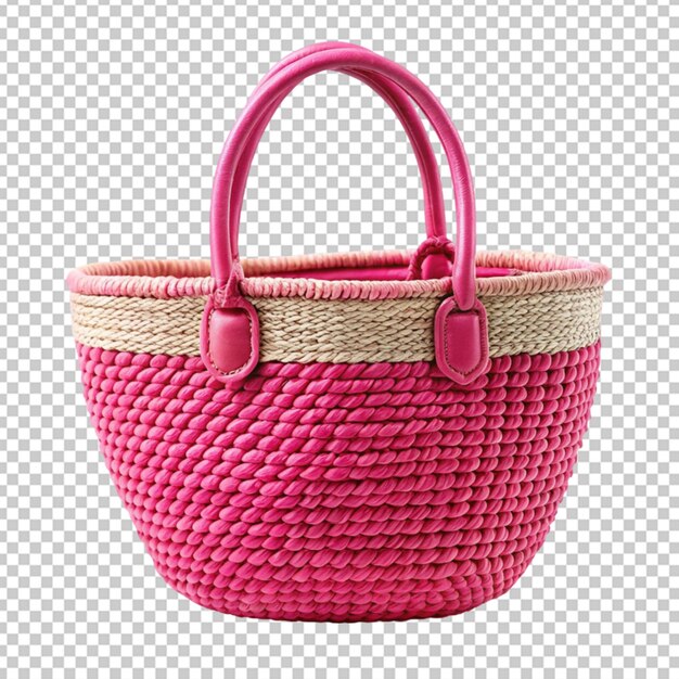 PSD le sac de paille 3d est rose.