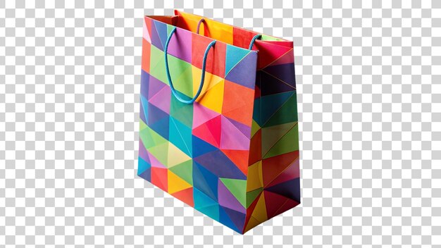 Un Sac En Papier D'achat Coloré Isolé Sur Un Fond Transparent