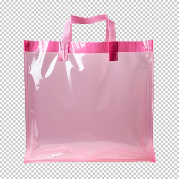 PSD sac en plastique rose isolé sur fond transparent png disponible