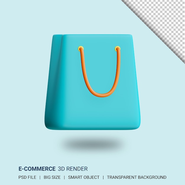 sac à provisions 3d avec fond transparent