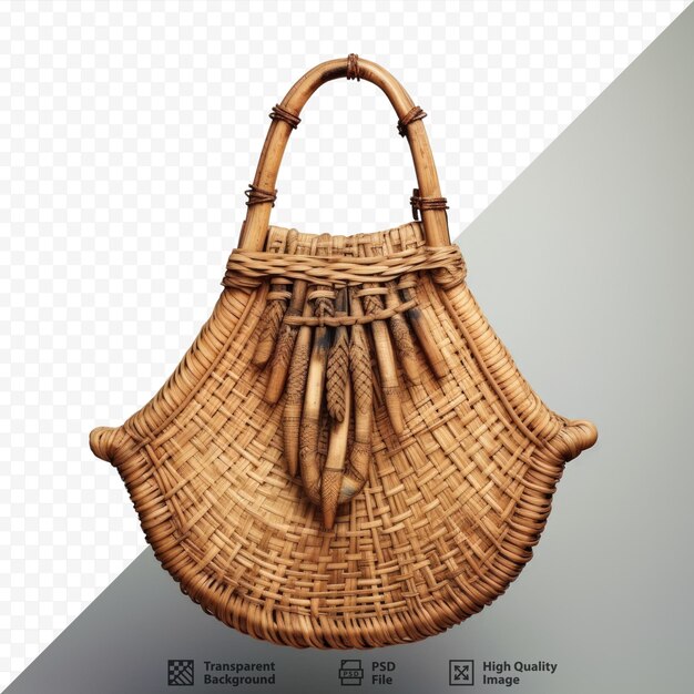 PSD le sac en rattan des femmes malais appelé ambung transportait des fournitures de terrain.