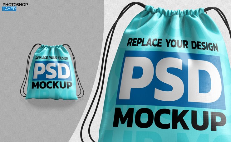 Sac à rayures Mockup 3D Rendering Design