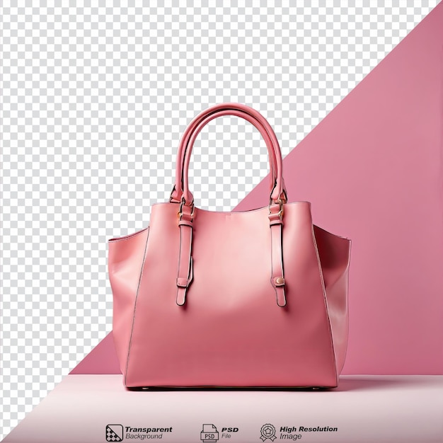 PSD sac rose pour femmes isolé sur fond transparent