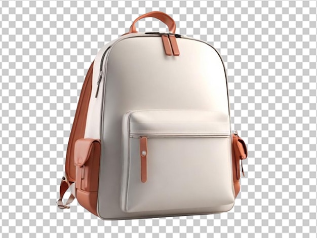 PSD sac scolaire blanc en 3d